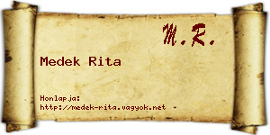 Medek Rita névjegykártya
